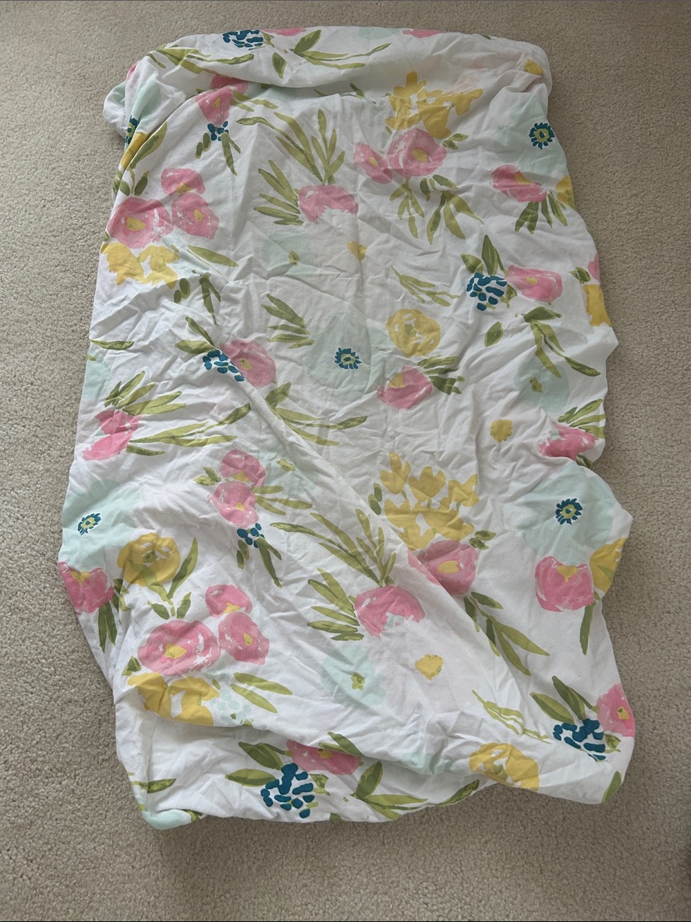 Cloud island floral print baby girls fitted bottom crib sheet flowers